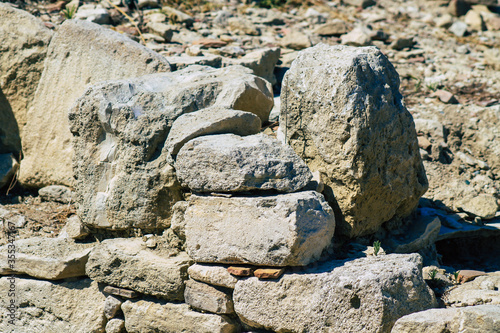 View of the archaeological remains of the temple of Amathous, a great site dedicated to Aphrodite in Cyprus island photo