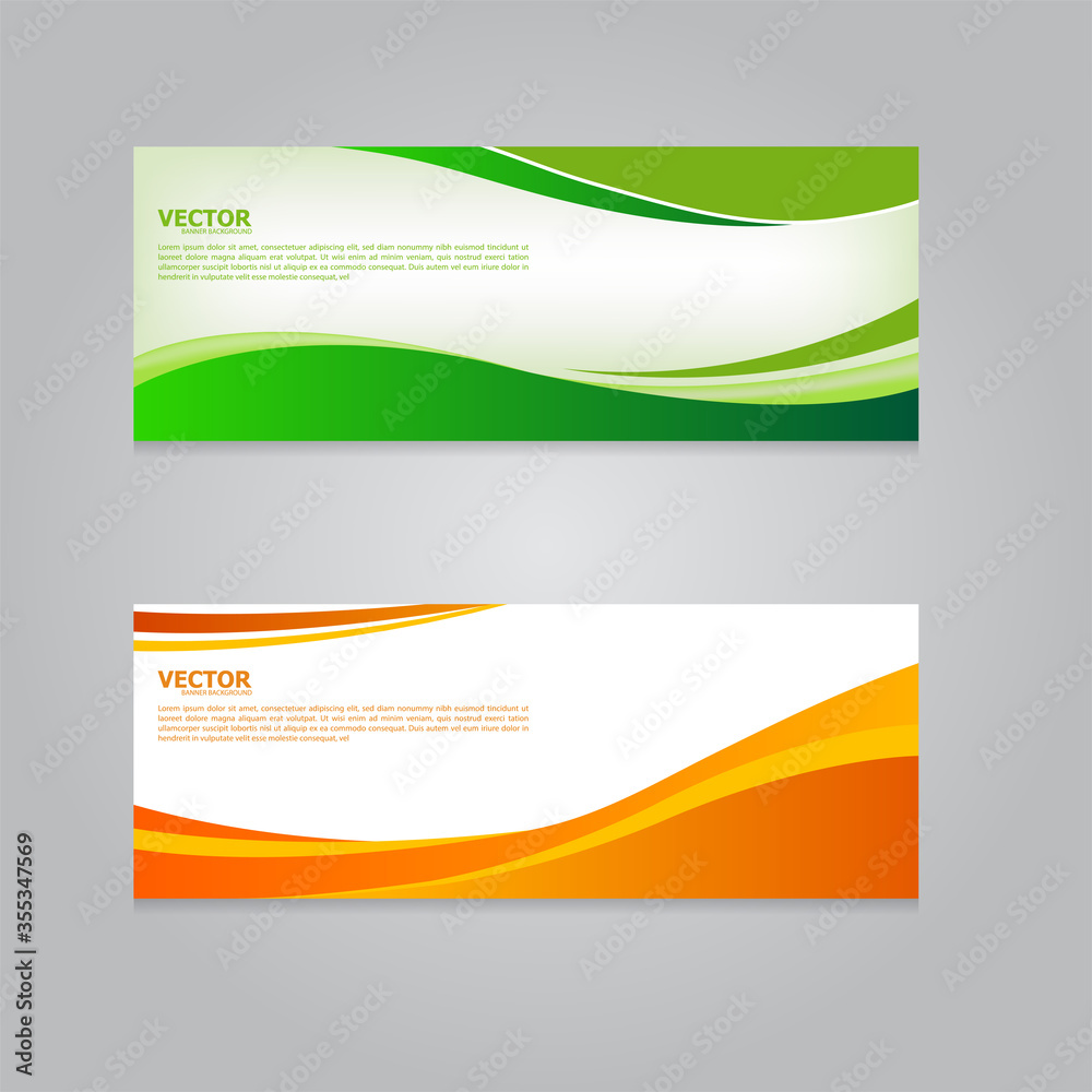 Fototapeta premium Set business card or banner vector illustration design abstract.