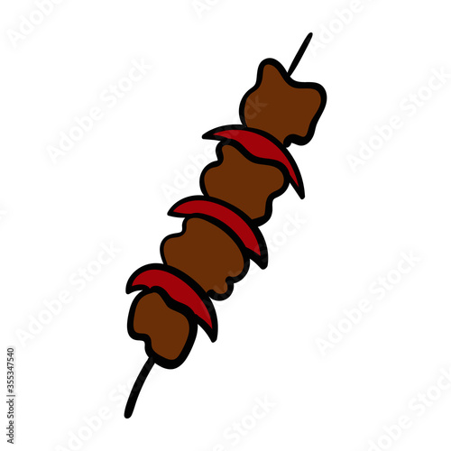Barbecue doodle icon. Drawing by hand. Vector illustration.