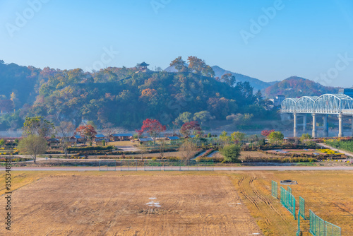 Riverside park at Gongju, republic of Korea photo