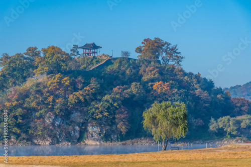 Reflection of Gongsanseong fortress in Gongju, Republic of Korea photo