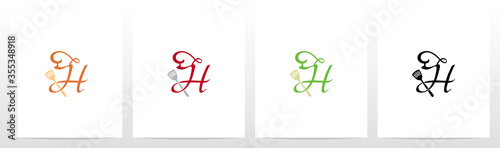 Chef Hat And Spatula On Letter Logo Design H