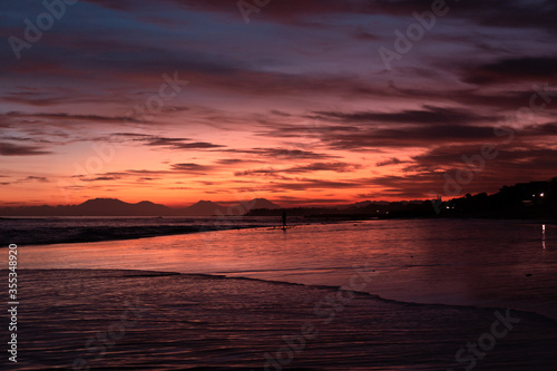 Tropical sea sunset. Sky background