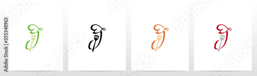 Chef Hat And Spatula On Letter Logo Design J