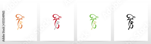 Chef Hat And Spatula On Letter Logo Design T