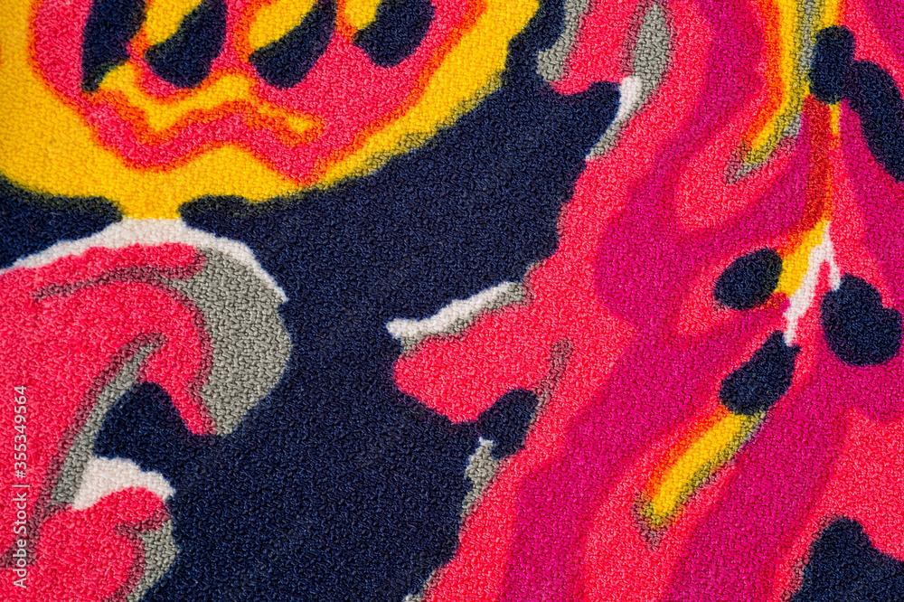 Obraz premium Crepe satin dress fabric in bright colors, photographed close-up.