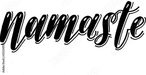 Vector lettering namaste the word is a greeting for those who practice yoga