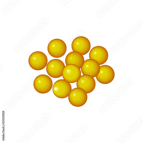 Round yellow pills on a white background. Vector illustration, eps 10.