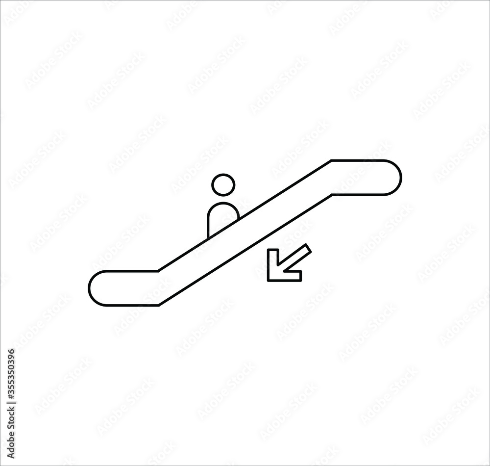 Escalator icon in trendy flat design vector Escalator icon in trendy flat design vector