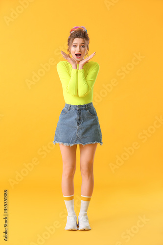 Surprised young woman with ...