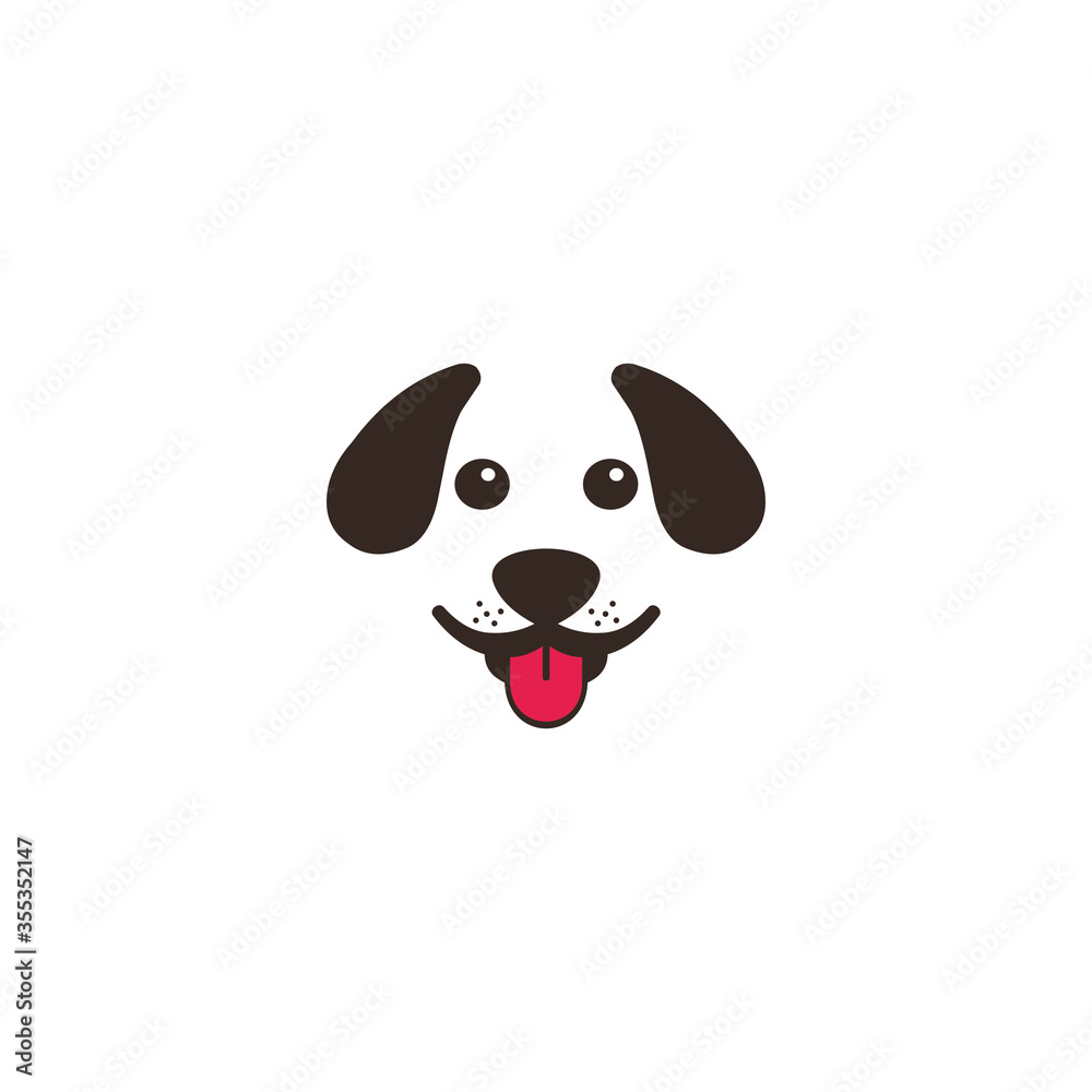 Dog head logo - vector illustration