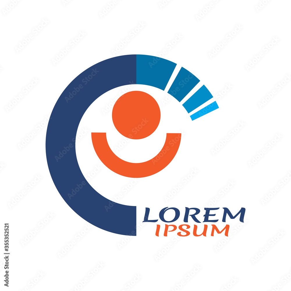 colorful modern abstract people logo