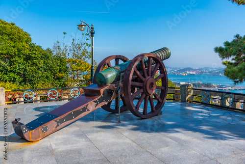 cannon at Yudal mountain in Mokpo, Republic of Korea photo