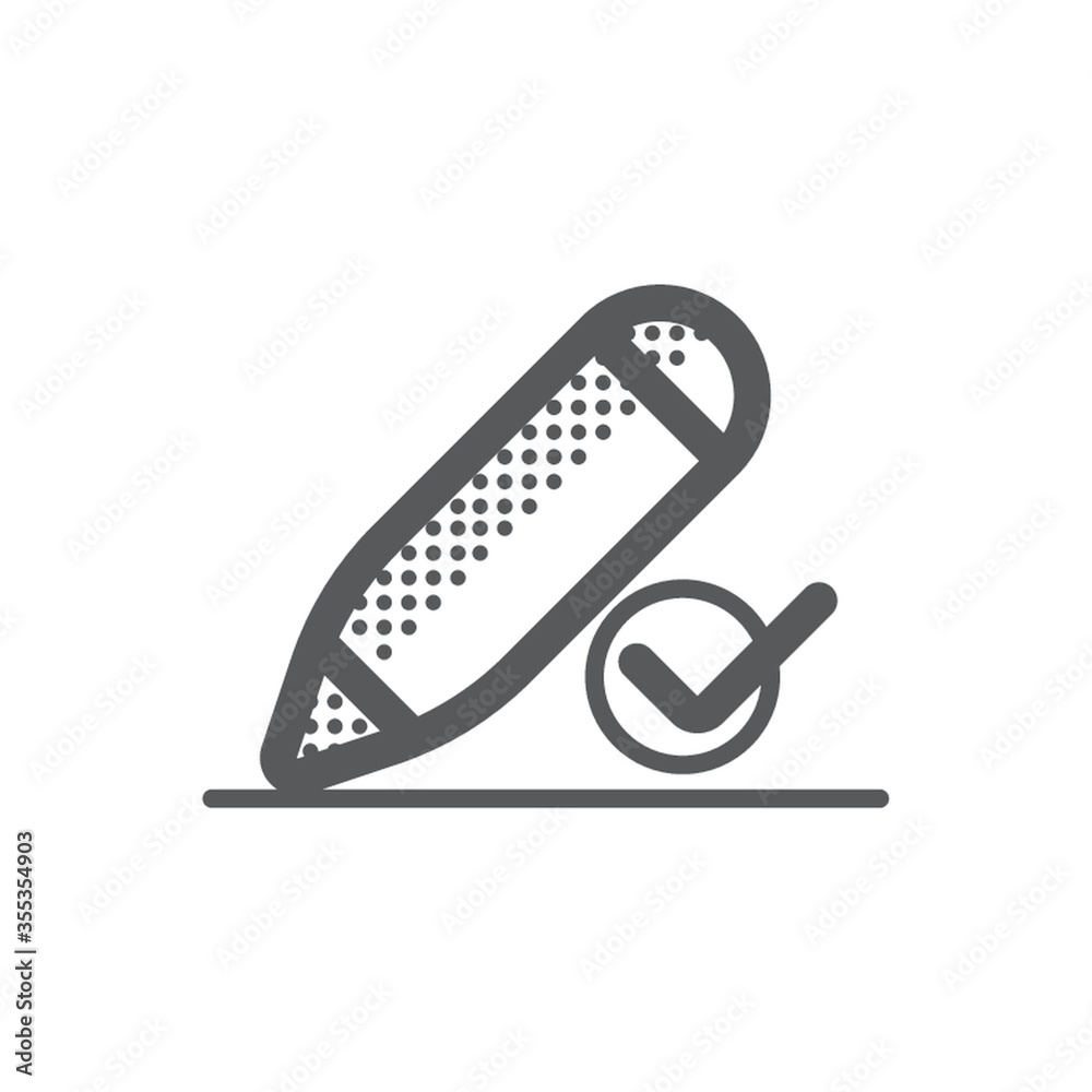 Pen and check mark Pen and check mark