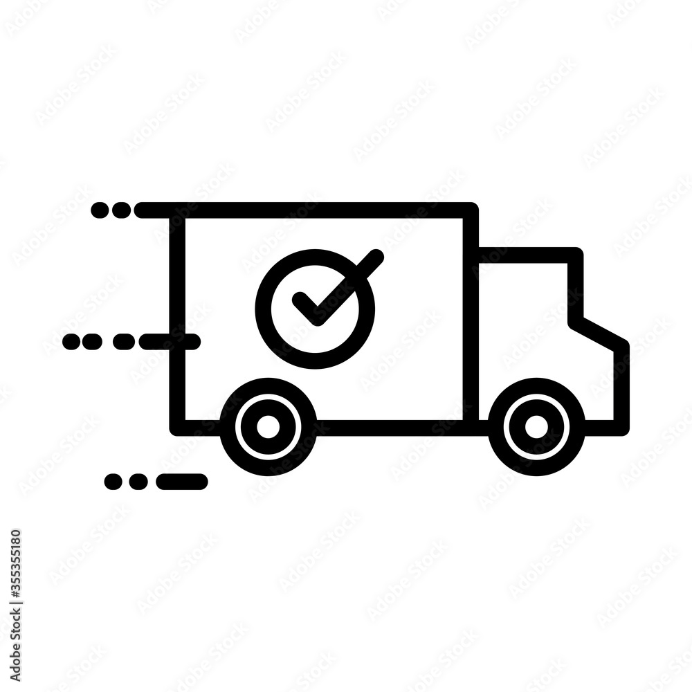 truck delivery service line style icon truck delivery service line style icon