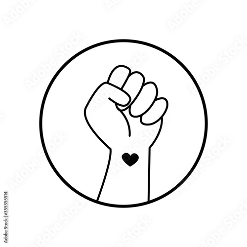 Black lives matter icon isolated on white background