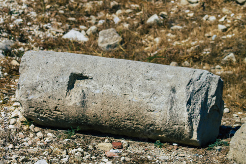 View of the archaeological remains of the temple of Amathous, a great site dedicated to Aphrodite in Cyprus island photo