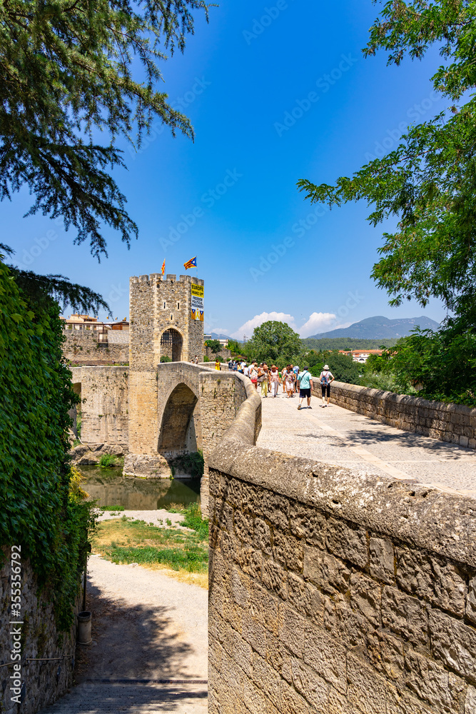 Landscape medieval village Besalu, Catalonia, Spain