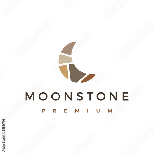 moon stone stones logo vector icon illustration