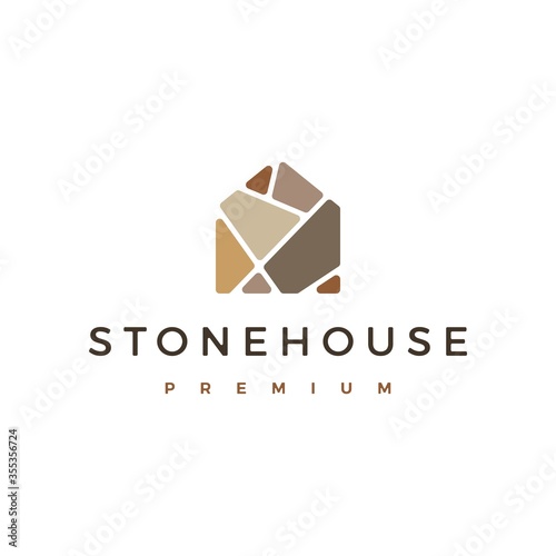 stone house logo vector icon illustration
