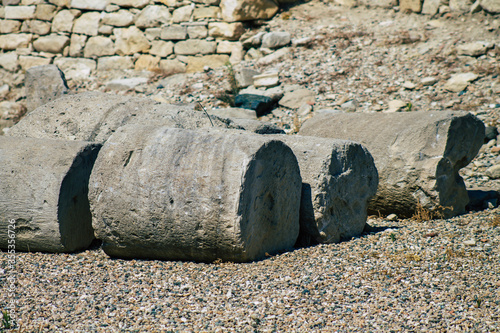 View of the archaeological remains of the temple of Amathous, a great site dedicated to Aphrodite in Cyprus island photo