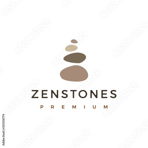 balancing rock zen stone stones logo vector icon illustration