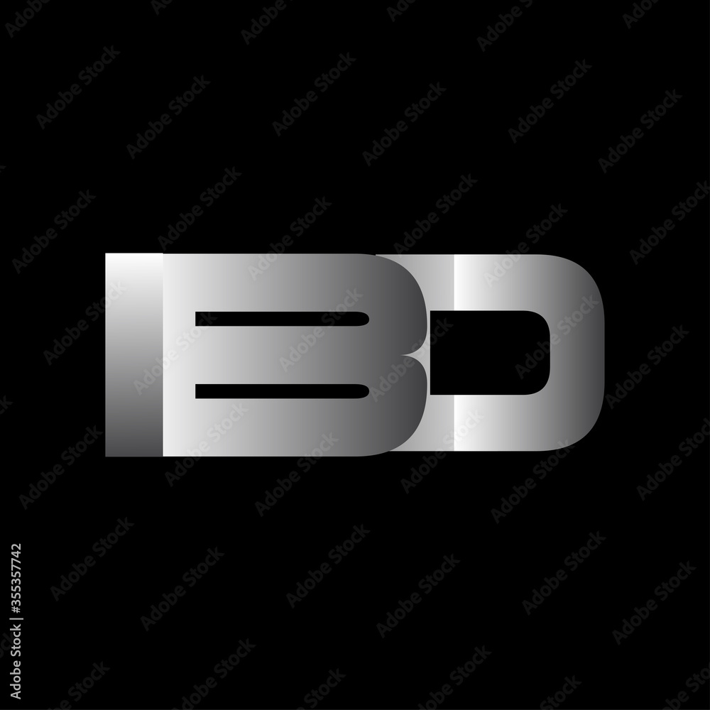 Initial letter BD uppercase modern and simple logo linked white colored, isolated in black background. Vector design template elements for company identity. Initial letter BD uppercase modern and simple logo linked white colored, isolated in black background. Vector design template elements for company identity.