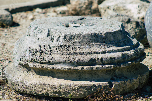 View of the archaeological remains of the temple of Amathous, a great site dedicated to Aphrodite in Cyprus island photo