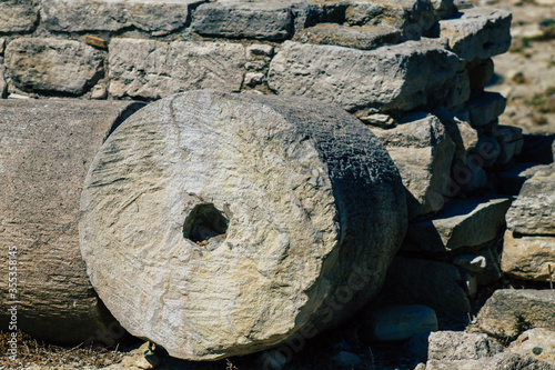 View of the archaeological remains of the temple of Amathous, a great site dedicated to Aphrodite in Cyprus island photo