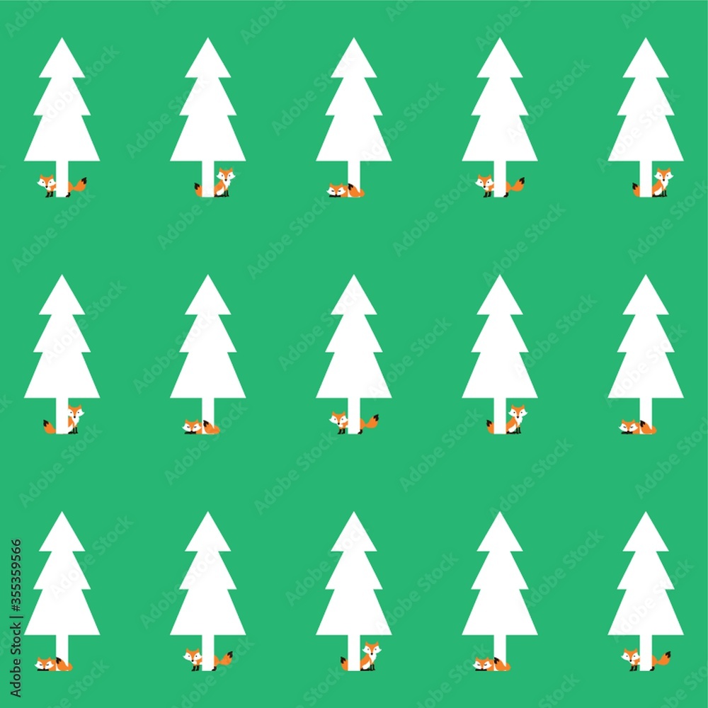 fox with pine tree background fox with pine tree background