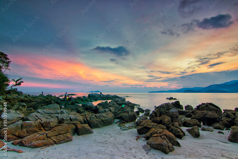 Beautiful sunset moment from Sungai Batu, Penang with long shutter technique due to low light condition