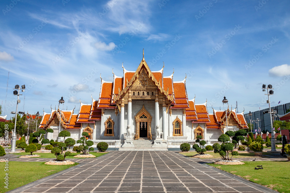 Wat Benchamabophit Dusitvanaram Is a temple with a marble church, Beautiful Thai Temple in Bangkok, Thailand Wat Benchamabophit Dusitvanaram Is a temple with a marble church, Beautiful Thai Temple in Bangkok, Thailand