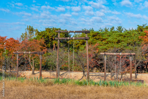 Playground at Hahoe folk village in Republic of Korea photo