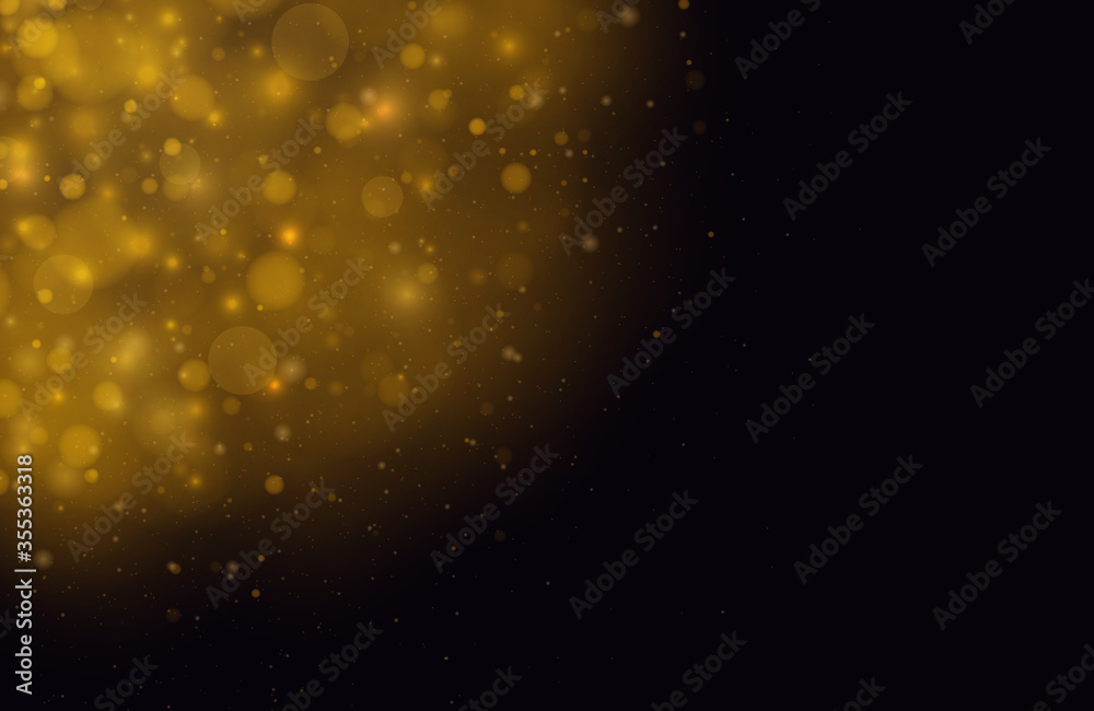 Light abstract glowing bokeh lights. Festive golden luminous background with colorful lights bokeh. Magic concept. Christmas concept. - obrazy, fototapety, plakaty 