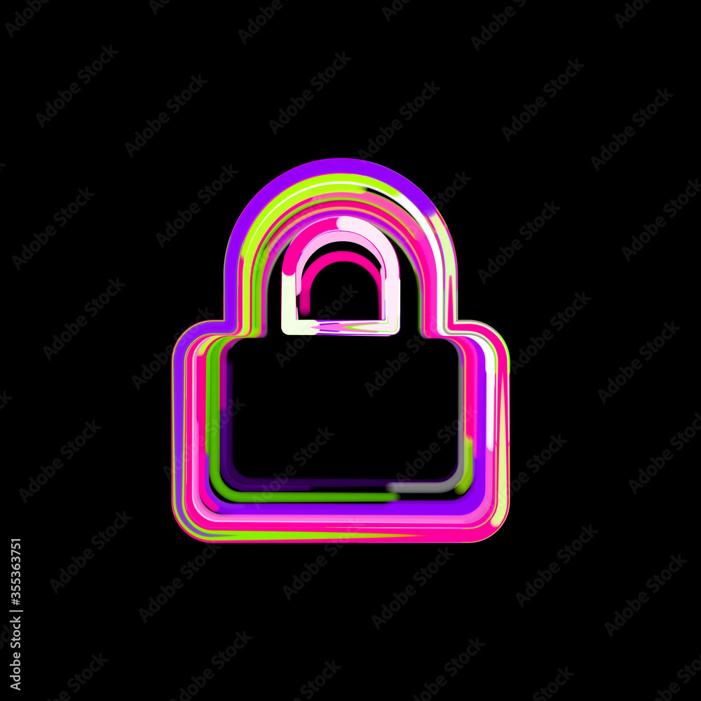 Symbol lock from multi-colored circles and stripes. UFO Green, Purple, Pink Symbol lock from multi-colored circles and stripes. UFO Green, Purple, Pink