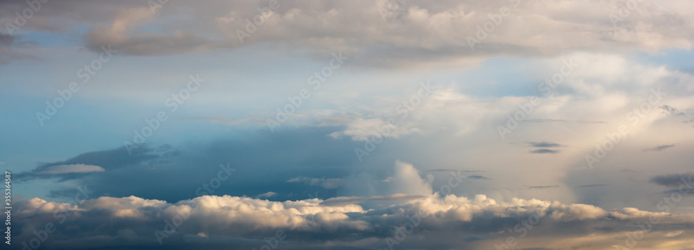 Wide background with evening clouds
