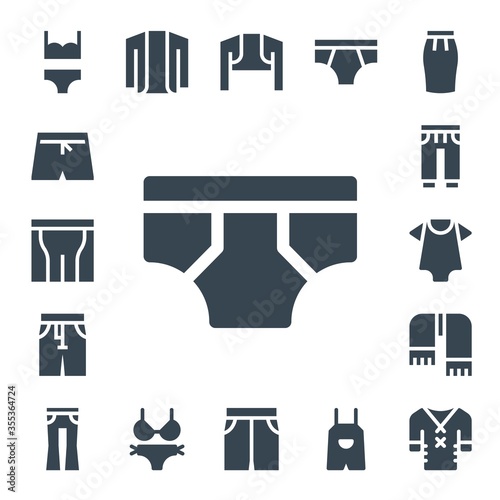 Modern Simple Set of pants Vector filled Icons