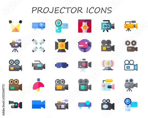 Modern Simple Set of projector Vector flat Icons