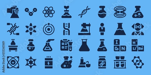 Modern Simple Set of molecule Vector filled Icons