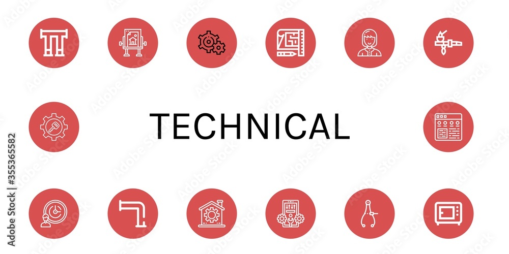 technical icon set technical icon set