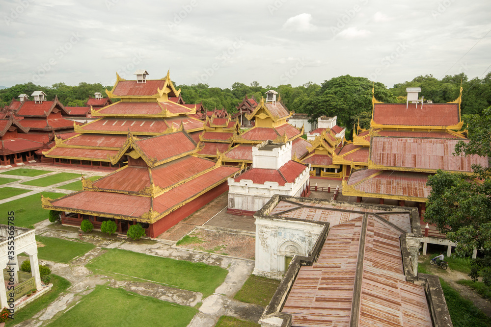 Mandalay, Myanmar - August 15th 2015 : an historic Buddhist monastery located near Mandalay Hill, Mandalay Region, Myanmar Mandalay, Myanmar - August 15th 2015 : an historic Buddhist monastery located near Mandalay Hill, Mandalay Region, Myanmar