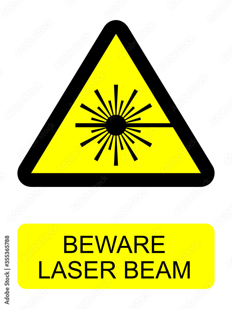 Laser beam vector sign isolated on white background Laser beam vector sign isolated on white background
