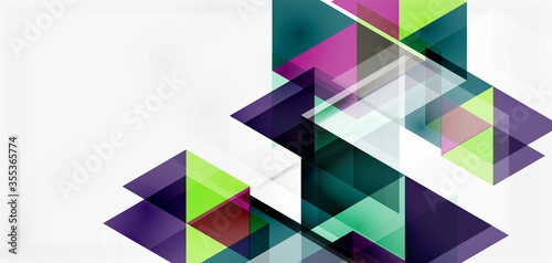 Fototapet Geometric abstract background, mosaic triangle and hexagon shapes