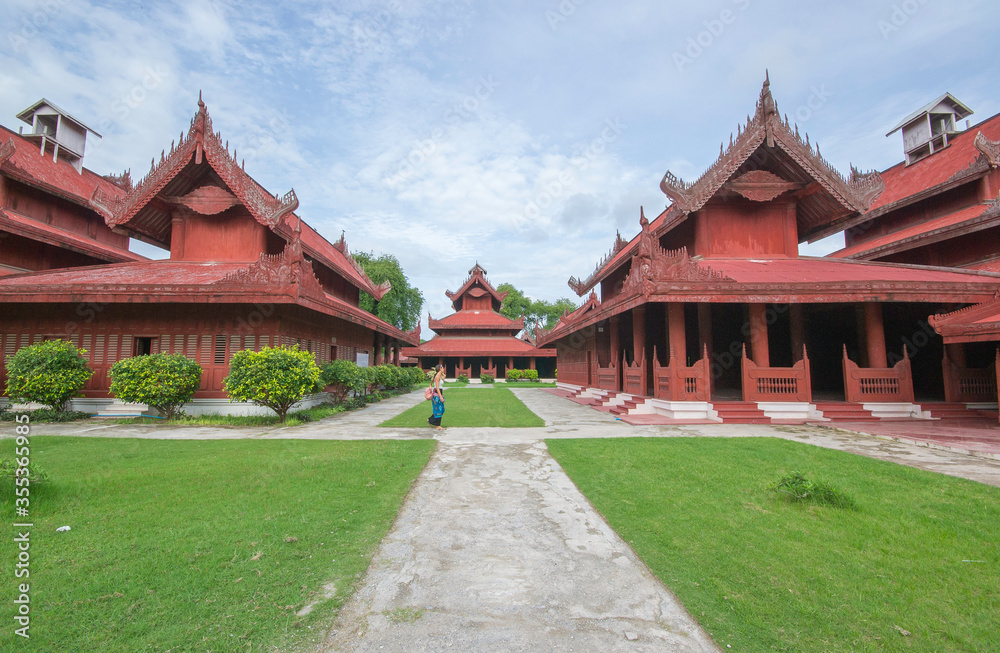 Mandalay, Myanmar - August 15th 2015 : an historic Buddhist monastery located near Mandalay Hill, Mandalay Region, Myanmar Mandalay, Myanmar - August 15th 2015 : an historic Buddhist monastery located near Mandalay Hill, Mandalay Region, Myanmar