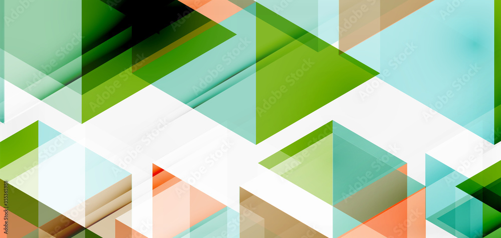 Geometric abstract background, mosaic triangle and hexagon shapes. Trendy abstract layout template for business or technology presentation, internet poster or web brochure cover, wallpaper
