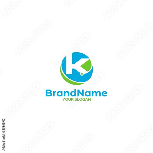 K Tech Logo Design Vector