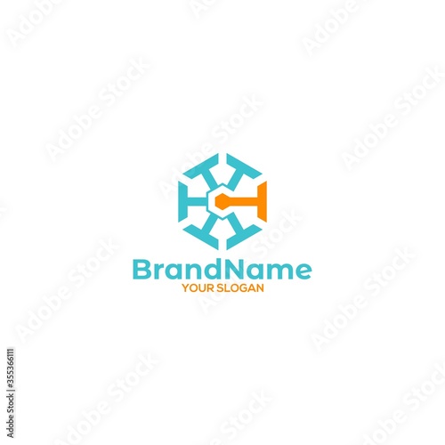 T Arround Hexagon Logo Design Vector