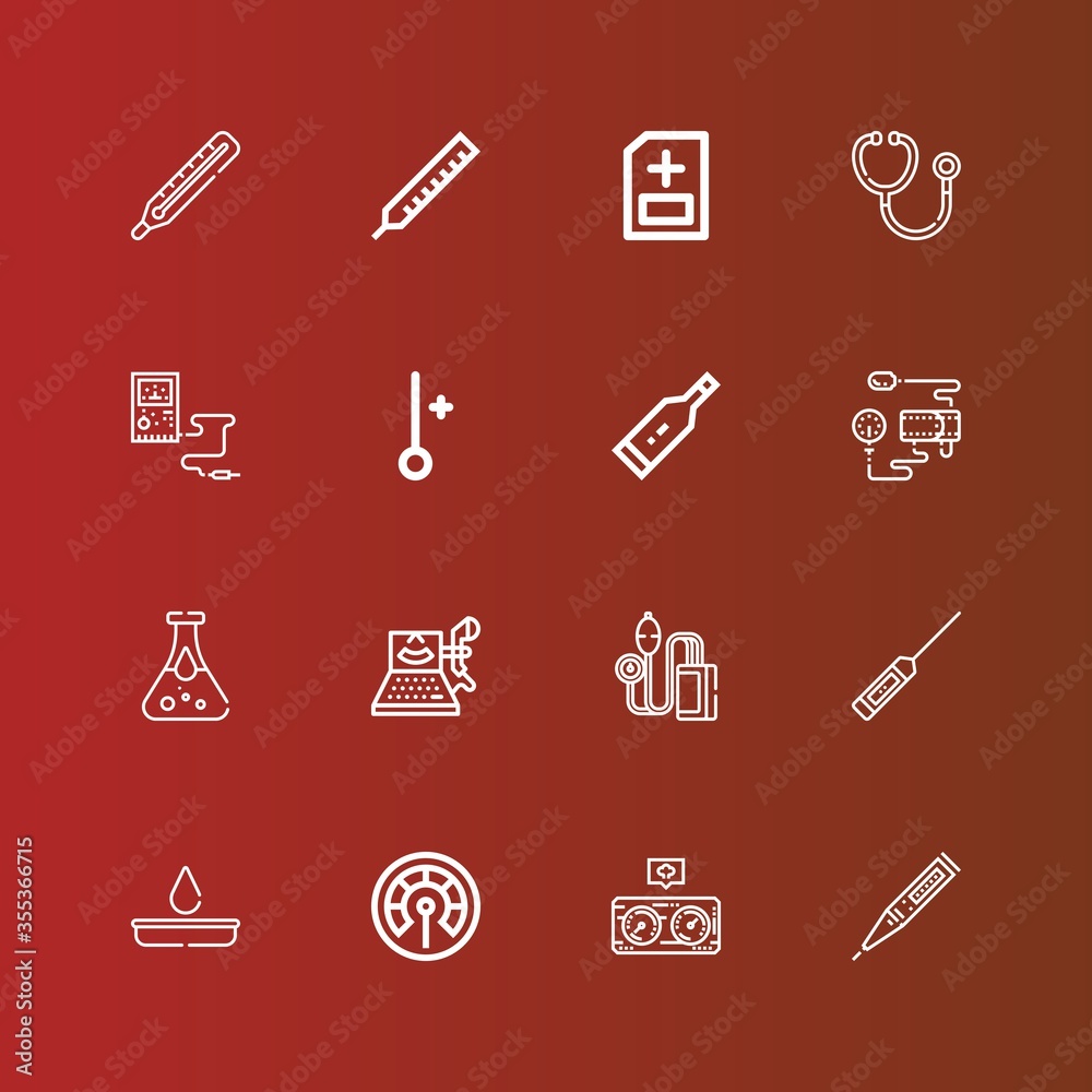 Editable 16 diagnostic icons for web and mobile Editable 16 diagnostic icons for web and mobile