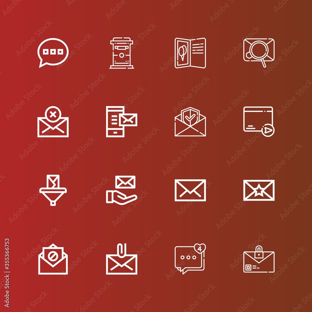 Editable 16 correspondence icons for web and mobile Editable 16 correspondence icons for web and mobile