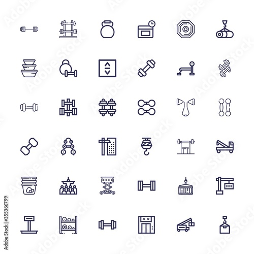 Editable 36 lifting icons for web and mobile